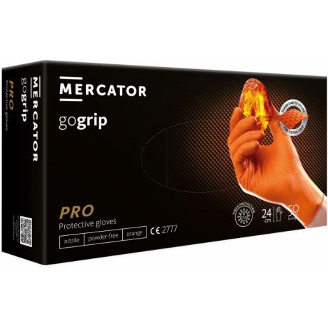 Rękawice nitrylowe bezpudrowe 50 sztuk Mercator gogrip orange rozmiar
